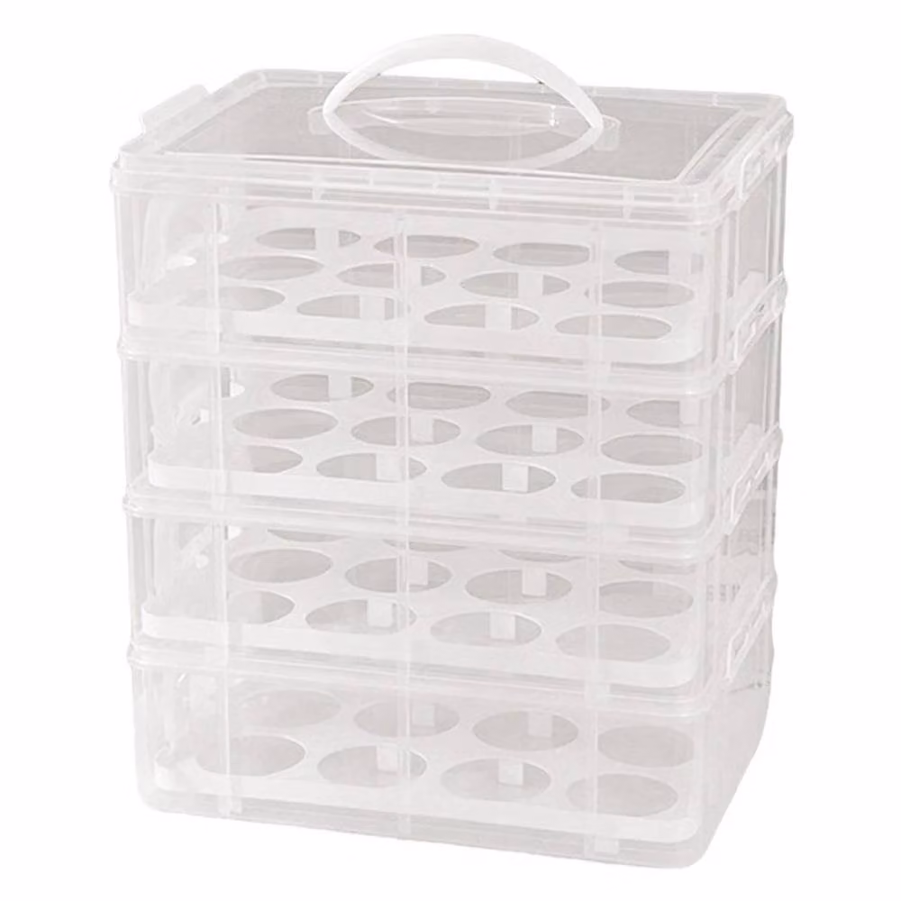 FORGEVIO 4 Tier Stackable 48 Cupcake Cake Carrier in Transparent Acrylic – 2