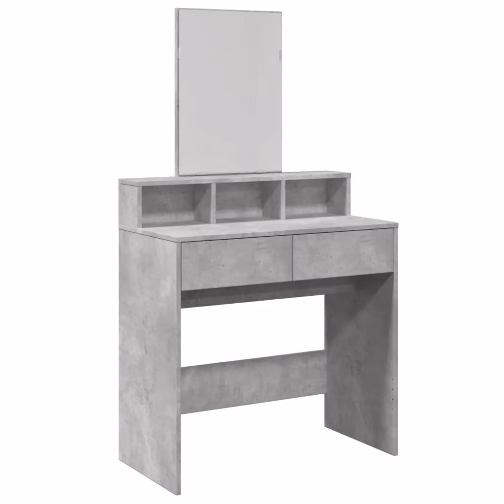 Berkfield Home Dressing Table with Mirror in Concrete Grey, W: 80 cm, D: 41 cm, H: 144.5 cm – 2