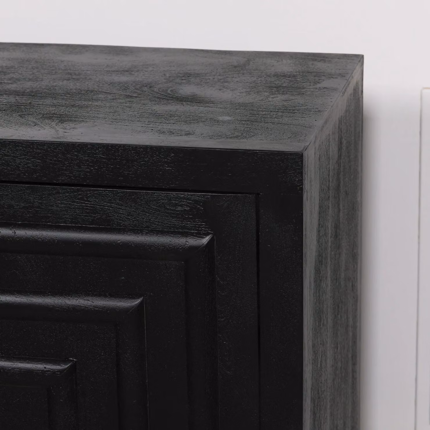 Glasstone Black Matt Wooden Contemporary Geometric Sideboard – 3