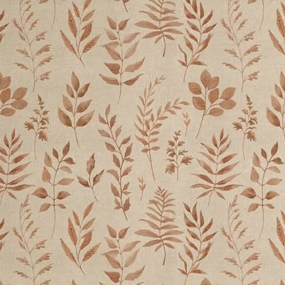 ANTE DECOR Willow Printed Cotton Fabric Spice in Beige and Orange