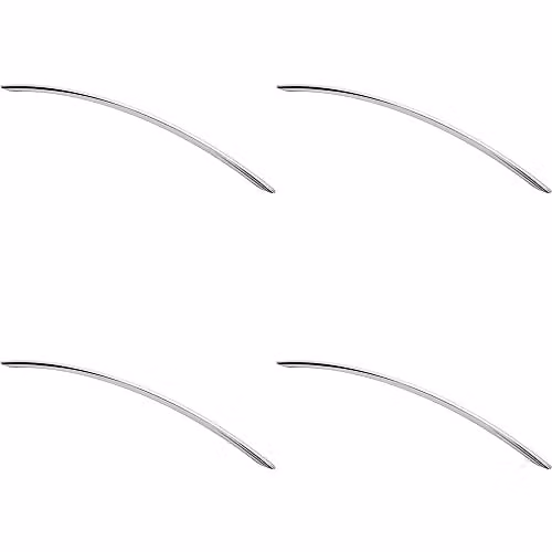 Loops 4 Pack Curved Bow Cabinet Pull Handles in Chrome, Fixing Centres: 352 mm, Size: 408 x 10 mm