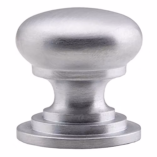 Loops Victorian Round Cupboard Door Knob, 4 Pack, Brushed Chrome Silver, Diameter: 38 mm – 2