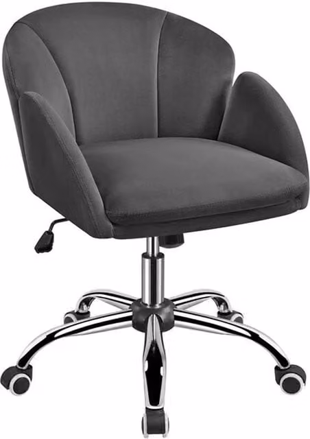 Kelvenix Modern Swivel Task Chair in Dark Grey with Armrests and Castors – 1