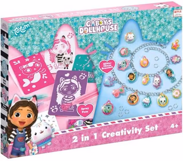 Totum Gabby's Dollhouse 2 in 1 Creative Characters Set in Multicolour and White
