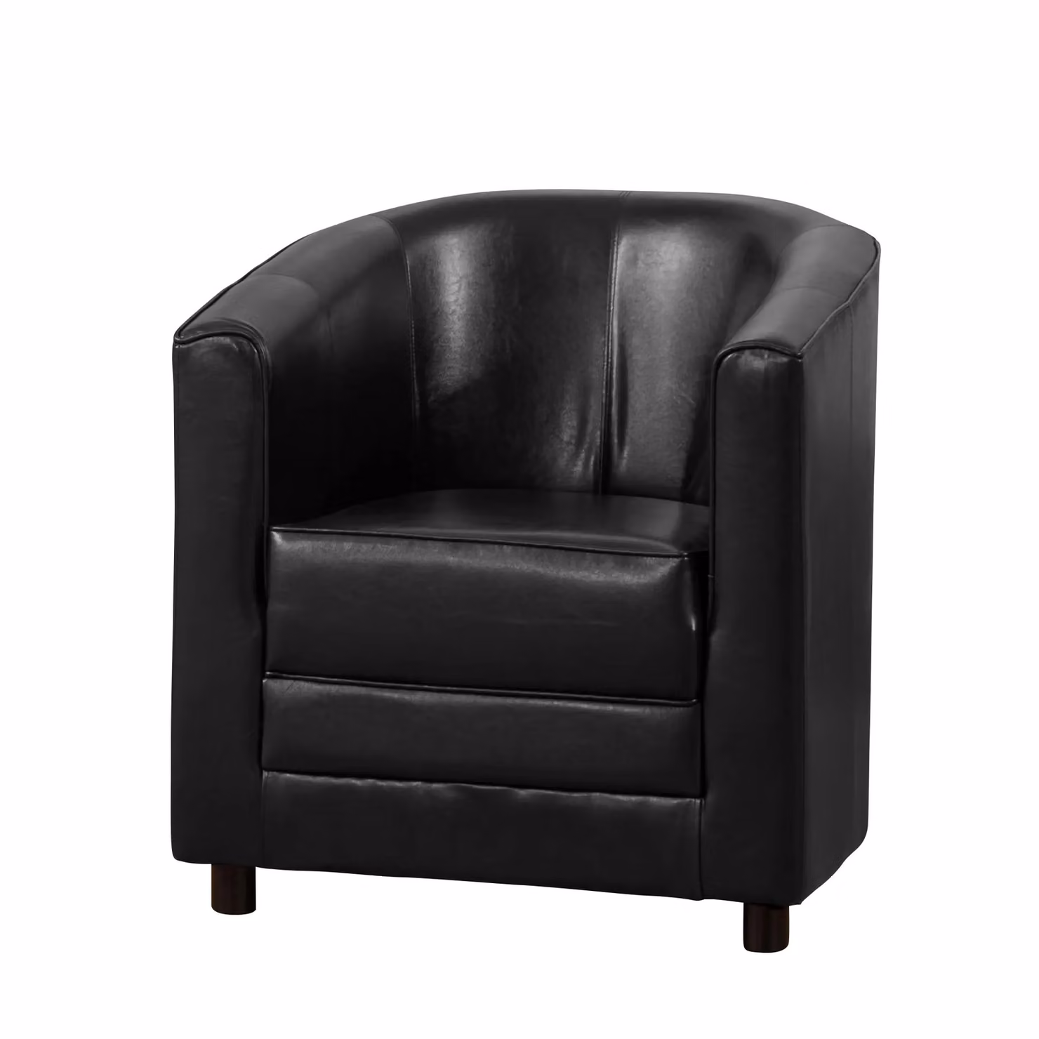 Artemis Home Aspen Black Synthetic Leather Tub Chair with Solid Wood Frame – 2