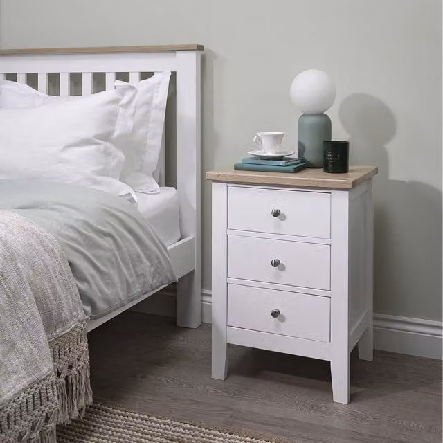 Noa and Nani Modern White Oak Lacquered Bedside Chest