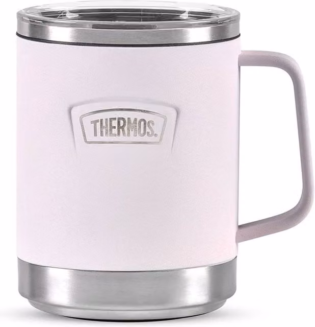 Thermos Icon Series Double Walled Stainless Steel Desk Mug with Lid, 410ml, Pink