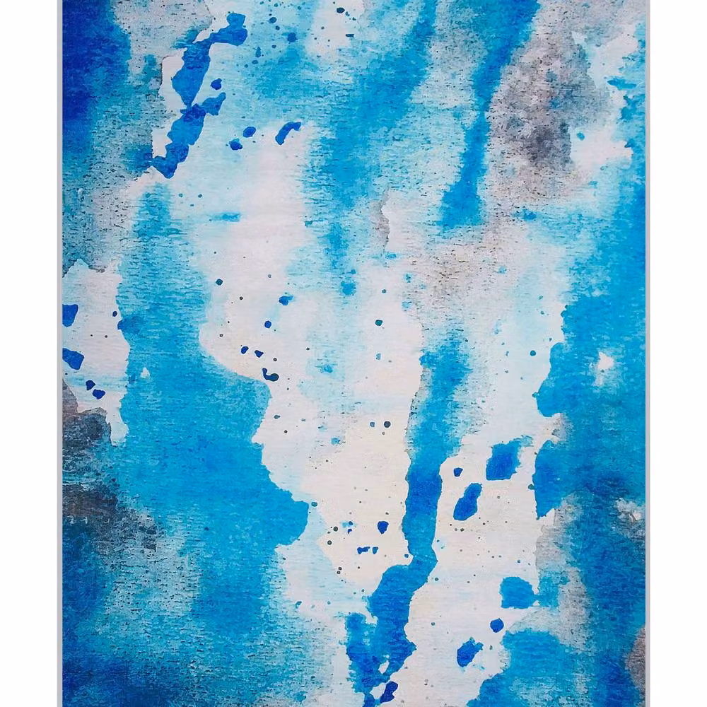 Wyld and Coco Multicolour Abstract Watercolour Pattern Rug in Blue, W: 160 cm, L: 230 cm – 2