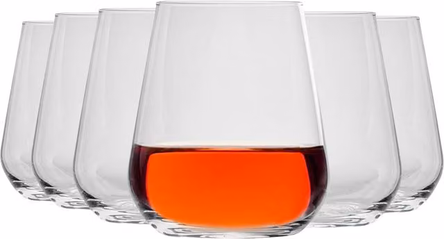 Bormioli Rocco Inalto Uno Stemless Wine Glass Tumbler, 350ml, Transparent