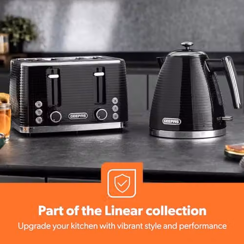 Geepas Linear 4 Slice Toaster with 1600W Power and Cable Storage in Black – 3