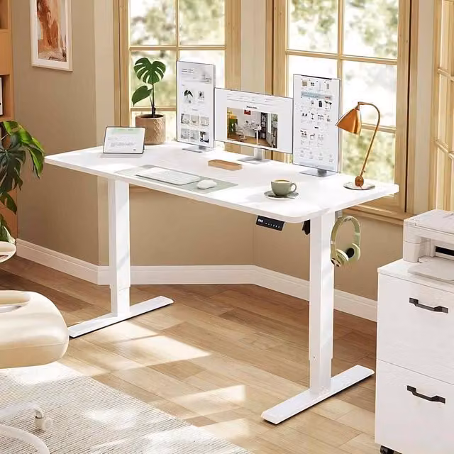 The Bazaarist Electric Sit Stand Desk with Memory Presets in Soft White