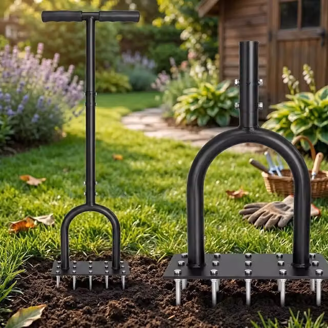 Havendro Manual Metal Lawn Aerator Tool in Black – 1