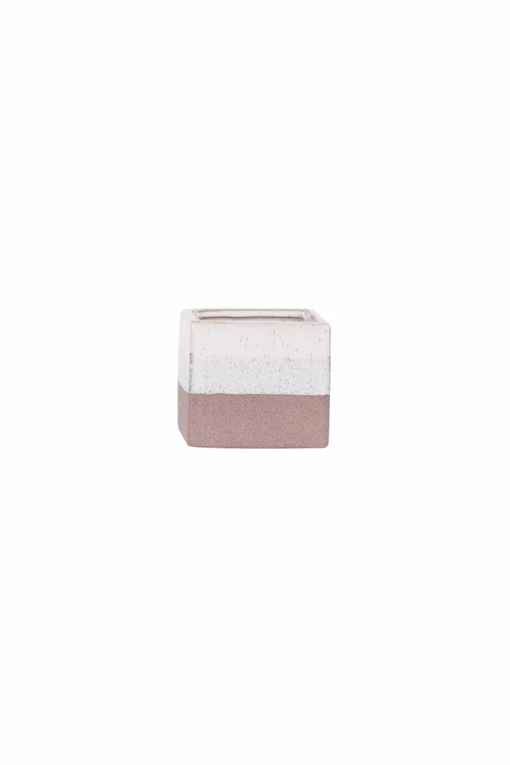 KDMD Hortus Pink and White Bordeaux Ceramic Cube, H 9.5 cm x W 10.5 cm – 2