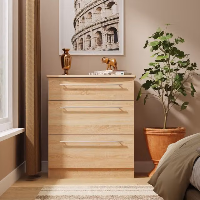 2 U Carlton 3 Drawer Deep Chest in Light Oak