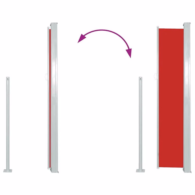 Berkfield Home Retractable Side Awning, Red, W: 120 cm, D: 300 cm