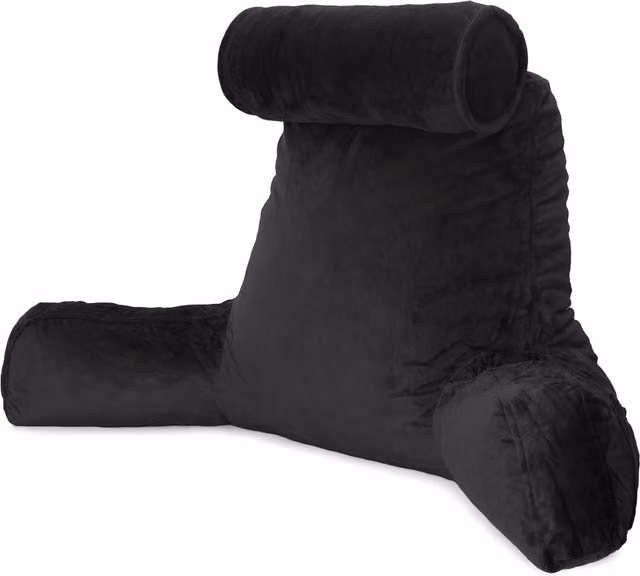 Dreamcatcher Deluxe X Large Reading Pillow in Black Soft Velvet with Shredded Memory Foam