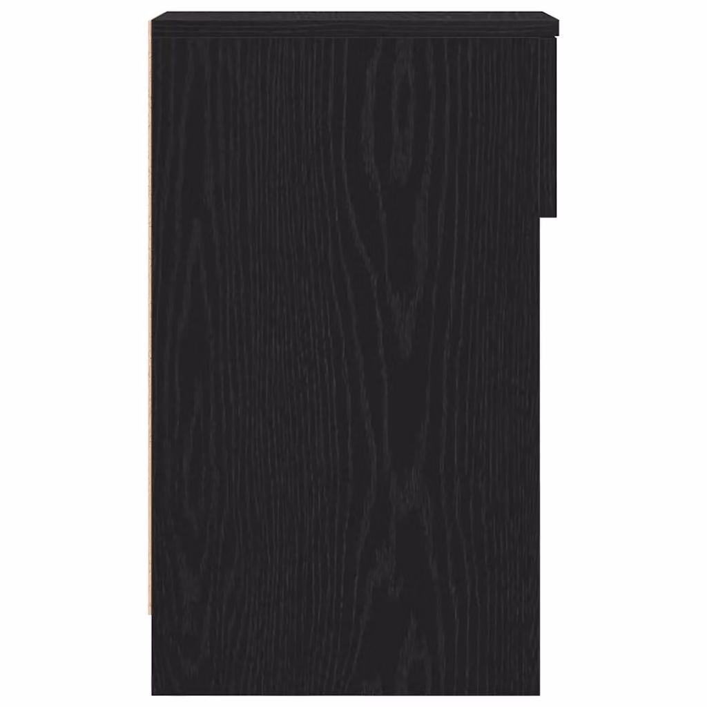 Berkfield Home Set of 2 Black Oak Bedside Cabinets with Drawer, W/D/H: 20 x 36 x 60 cm – 4