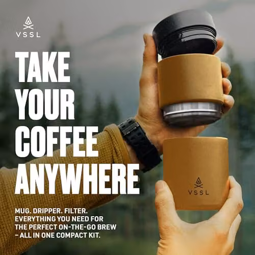VSSL Nest Pour Over Coffee Set in Sand with 10 oz Double Walled Mug – 2