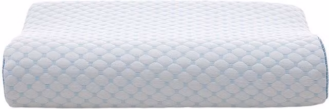 Livingandhome High-Density Memory Foam Rectangular Pillow with Breathable Cooling Removable Cover in Blue and White
