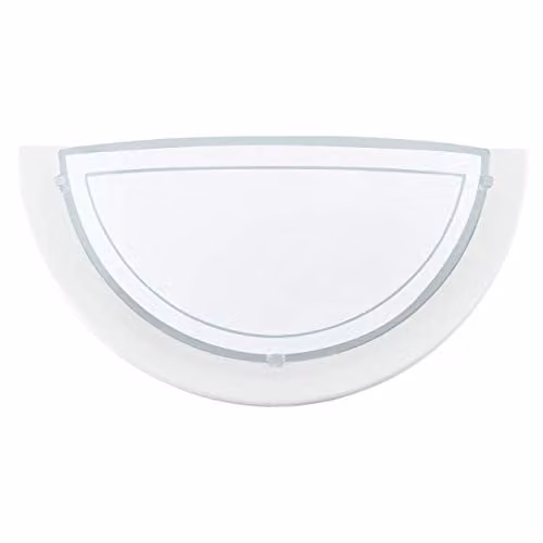 Loops Modern White Wall Light with Transparent Glass Shade and E27 Bulb