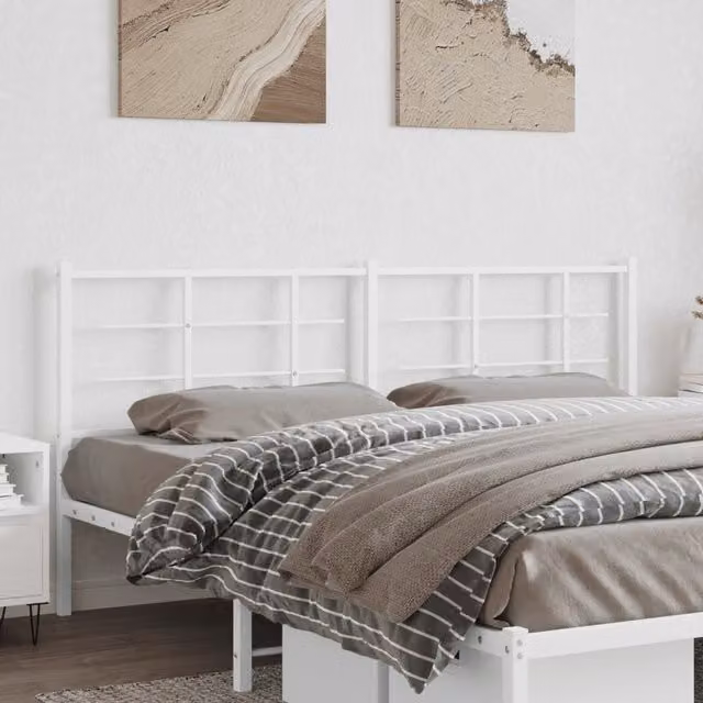 Berkfield Home Classic Metal Headboard in White, 180 cm – 1