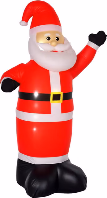 HOMCOM Inflatable 8ft Santa Claus Christmas Decoration with LED Lights in Red and White