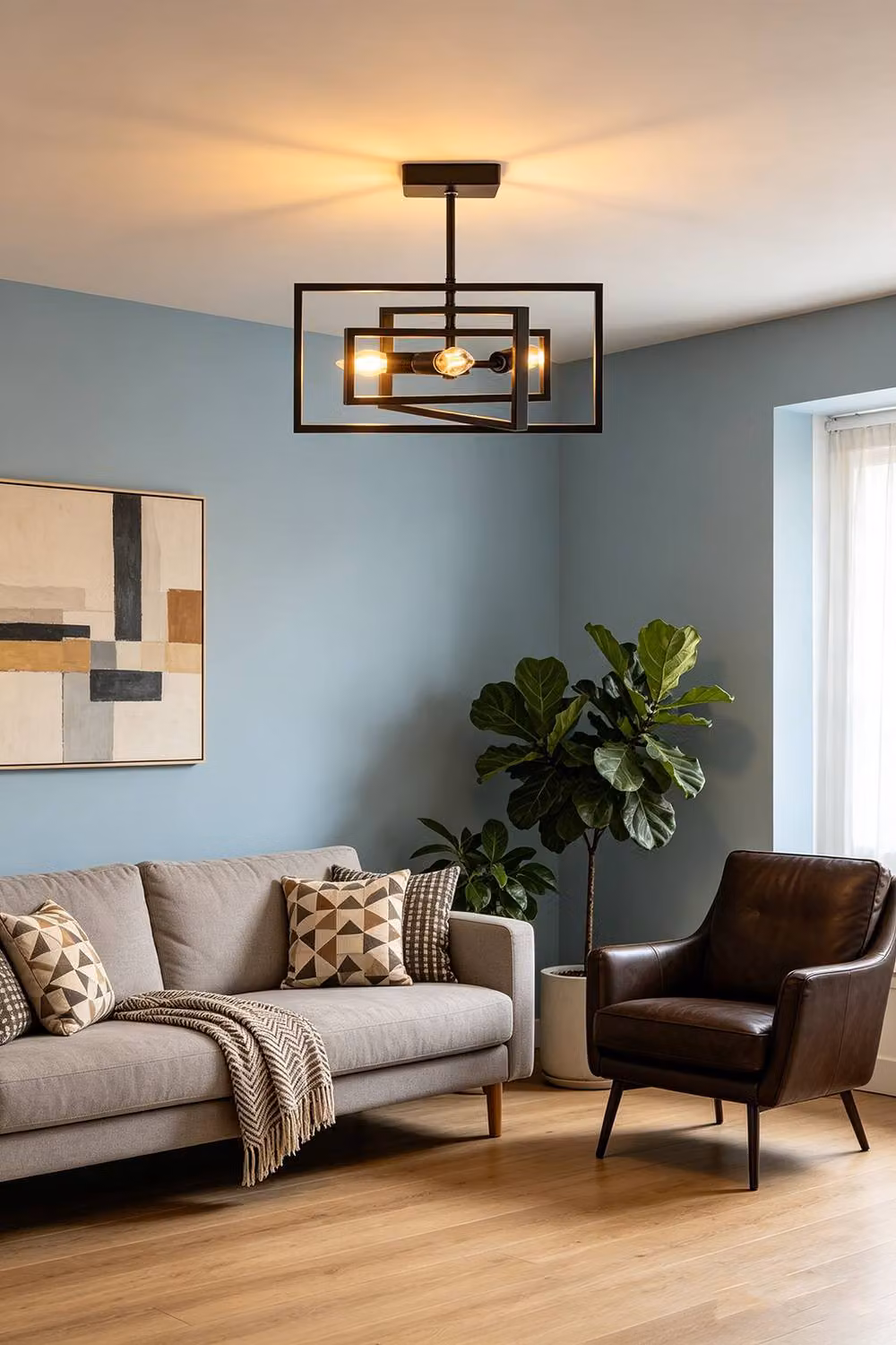 Living and Home 3-Light Industrial Semi-Flush Mount Ceiling Light in Black – 2