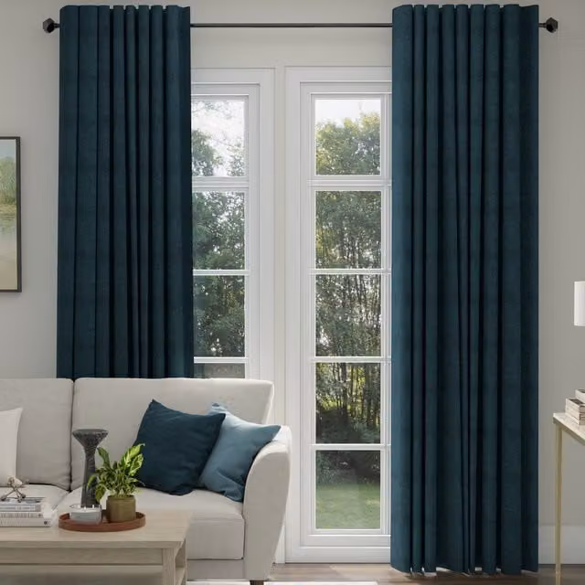 ANTE DECOR Altro Made To Measure Blackout Curtains in Night Sky Blue and Petrol