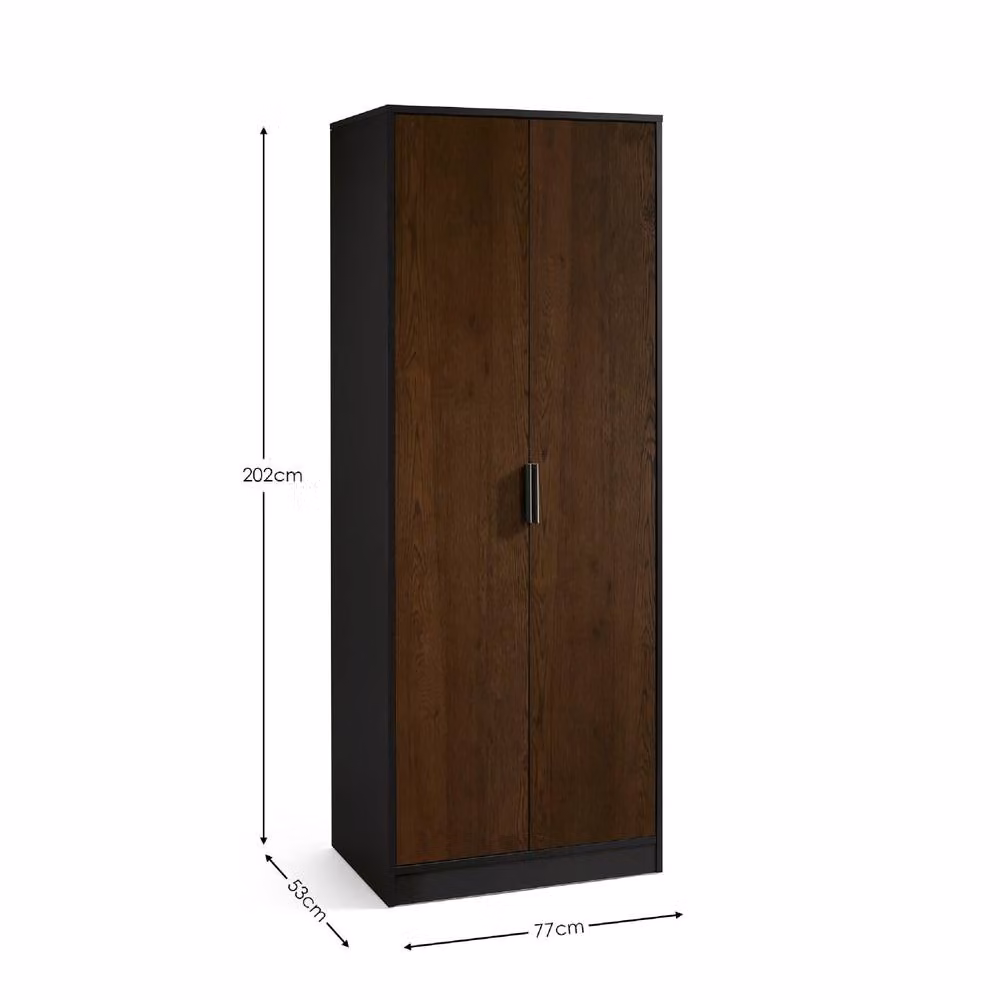 Cheshire Arden 2 Door Wardrobe in Walnut and Black – 3