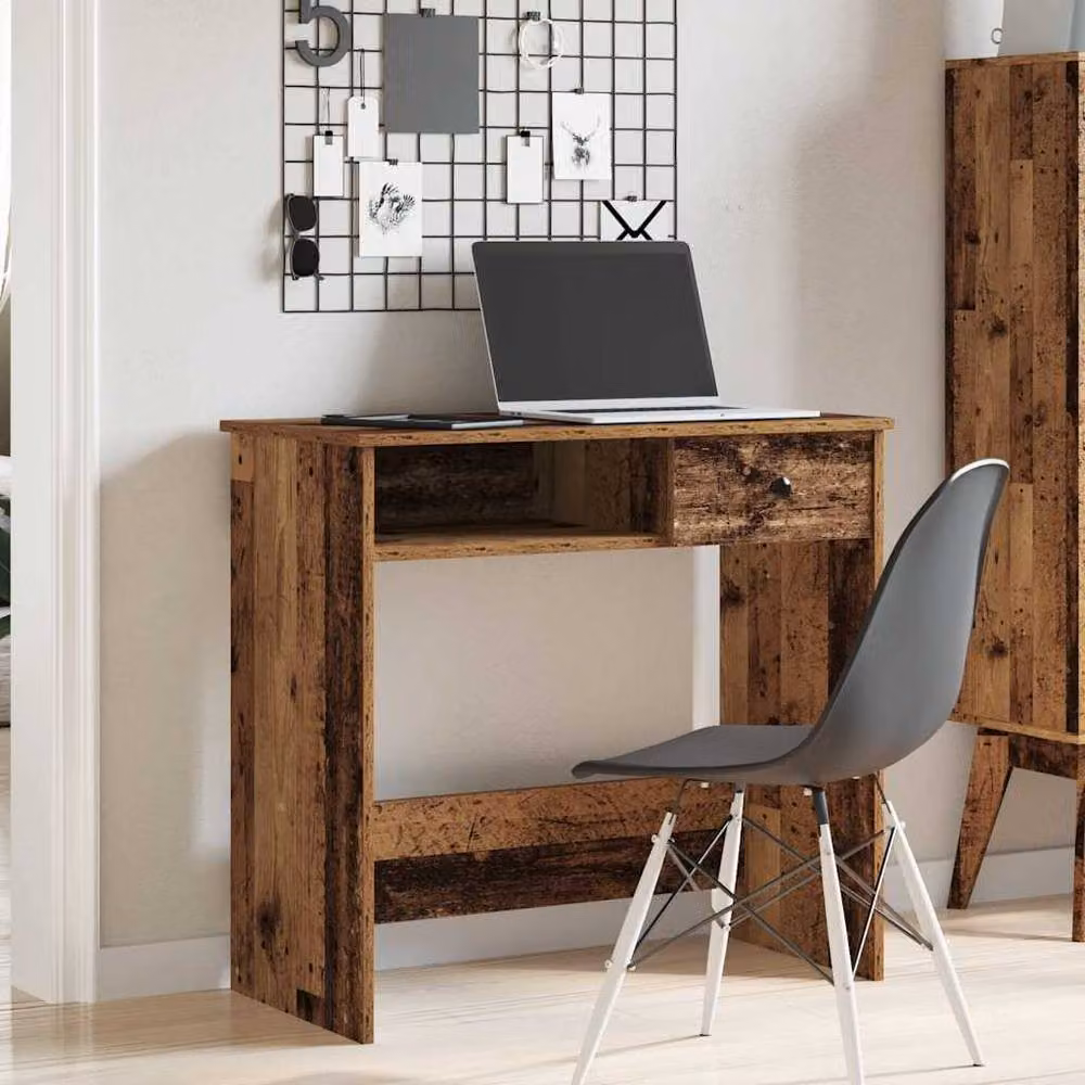 Berkfield Home Brown Rustic Writing Desk in Engineered Wood, W/D/H: 80 x 40 x 75 cm – 2