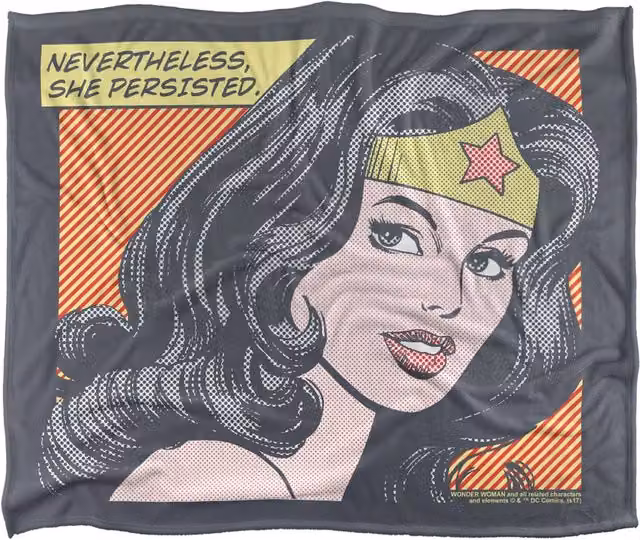 Warner Bros. DC Wonder Woman She Persisted Super Soft Fleece Throw Blanket, Multicolour, W/D/H: 91 x 147 cm – 5