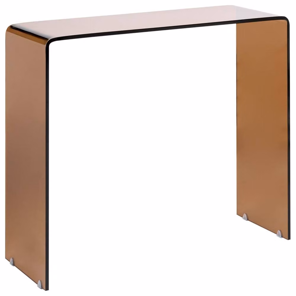Wyld and Coco Modern Brown Tinted Glass Console Table W/D/H: 90 x 30 x 75 cm – 2