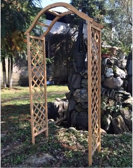 Havendro Rustic Wooden Garden Arch in Brown, W/D/H: 100 x 40 x 113 cm