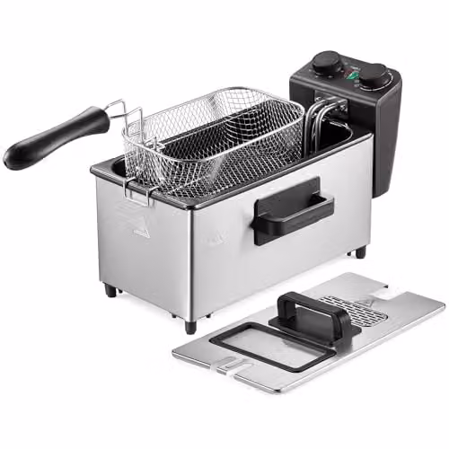 VonShef 2000W Deep Fat Fryer with 3L Capacity in Silver – 8