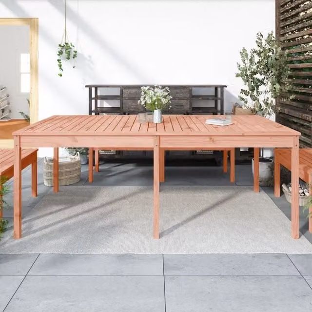 Berkfield Home Rectangular Garden Table in Brown Solid Douglas Wood W/D/H: 203.5 x 100 x 76 cm – 1