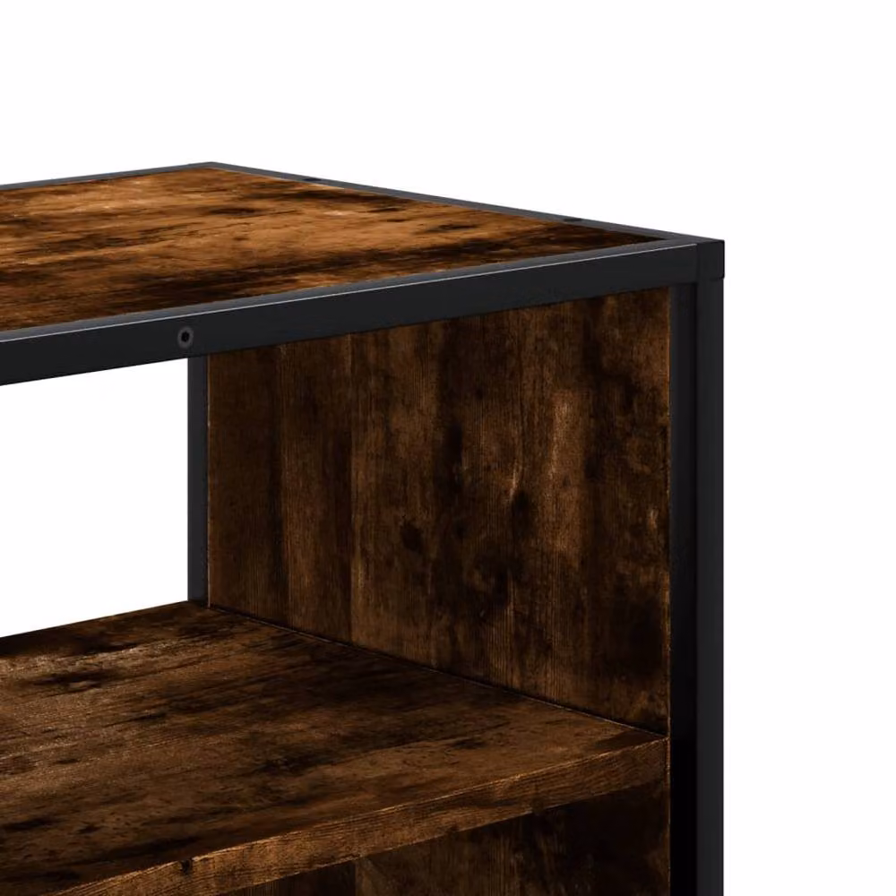 Berkfield Home Industrial TV Cabinet in Smoked Oak and Brown, W/D/H: 100 x 31 x 39.5 cm – 5