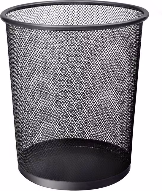 Keplin Round Metal Mesh Waste Paper Bin, Black – 1