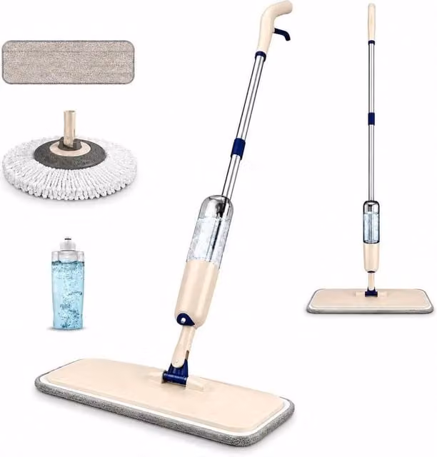 PAWNORA 3in1 Spray Mop with Refillable Microfibre Head in Beige – 1