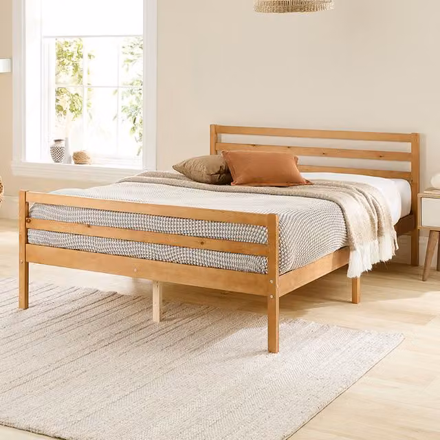 Aspire Alpine Solid Wood Bed Frame in Brown, 120 x 200 cm