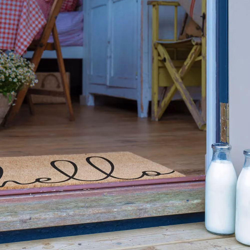 Artsy Mats Modern Hello Scribble Text Doormat in Black, W/D: 60 x 40 cm – 3