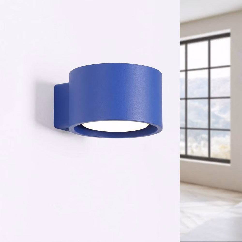 Sollux Lighting Minimalist Round Wall Lamp in Blue, W/D/H: 6 x 10 x 12 cm – 2