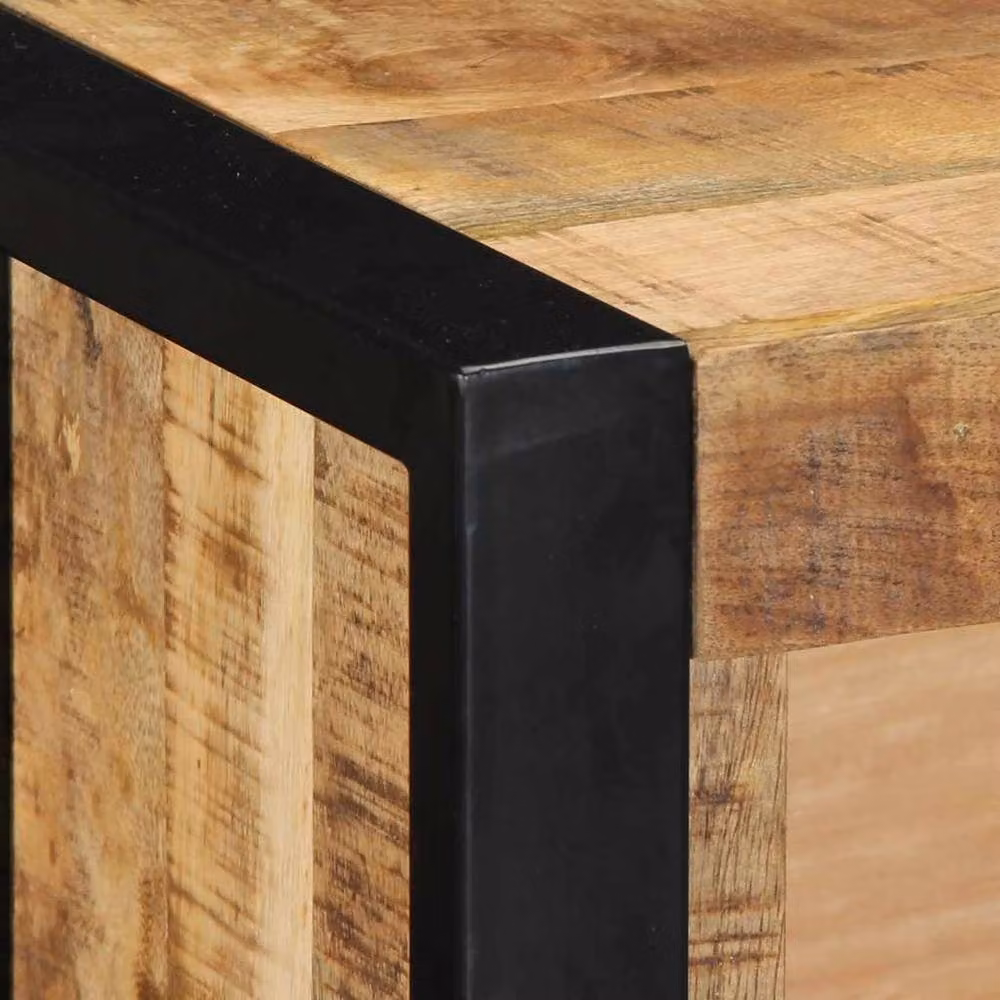 Berkfield Home Rustic Brown Mango Wood TV Cabinet, W/D/H: 80 x 30 x 25 cm – 3