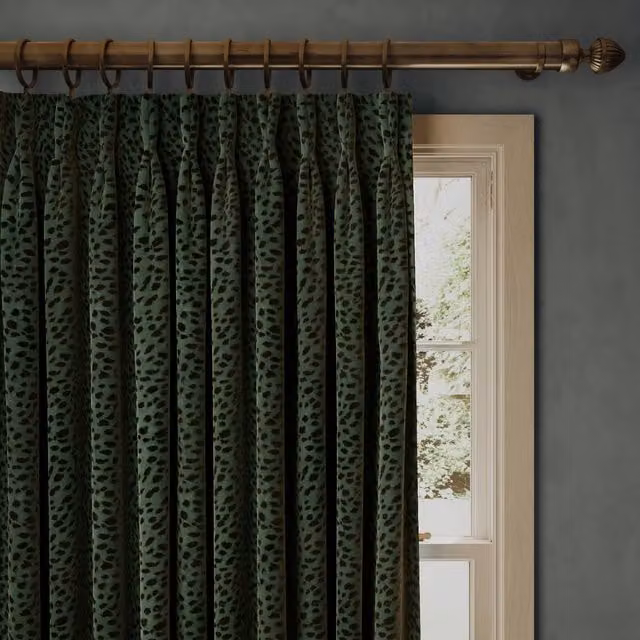 House of Hackney Savanna Velvet Fabric Curtain Panel in Lobelia Blue and Green