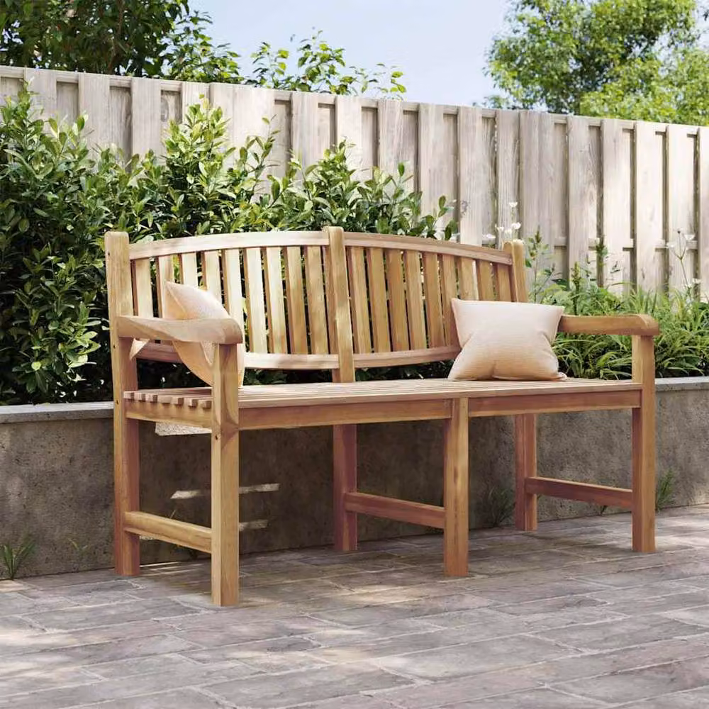 Berkfield Home Classic Garden Bench in Brown Solid Teak Wood W/D/H: 149.5 x 60 x 90 cm – 2