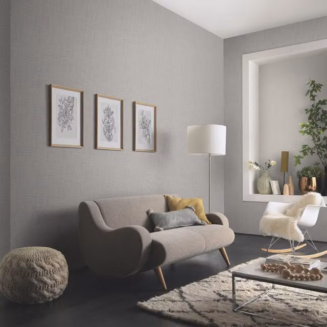 Erismann Rondo Linear Geometric Abstract Vinyl Wallpaper in Grey