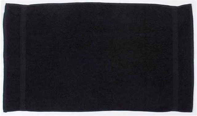 Towel City Luxury Black Cotton Hand Towel with Border and Hanging Loop