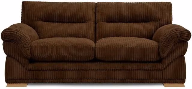 Bliss Furniture Amalfi 3 Seater Claude Sofa in Brown Modern Plush Fabric