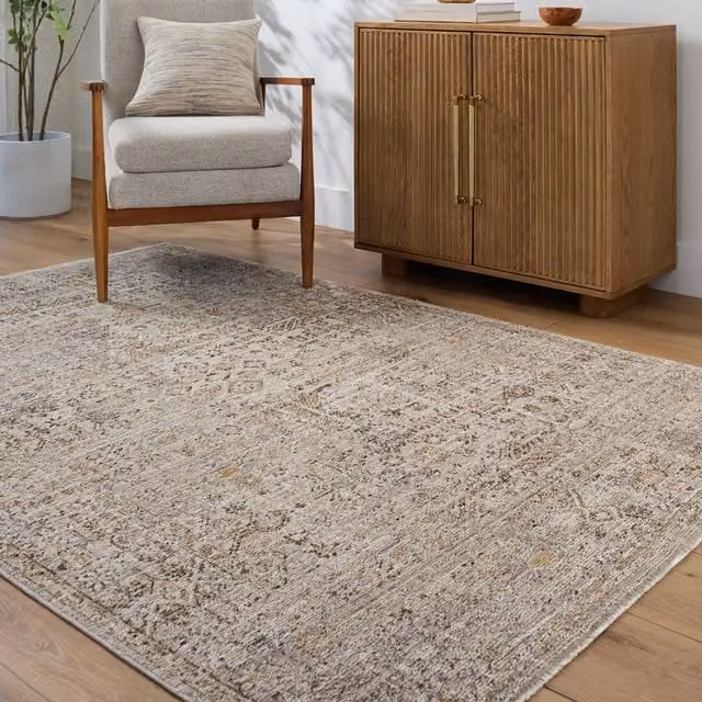 Livabliss Galey Alix Myrtle Avenue Vintage Boho Fringe Living Room Rug in Beige, Grey and Brown, W: 140 cm, L: 200 cm