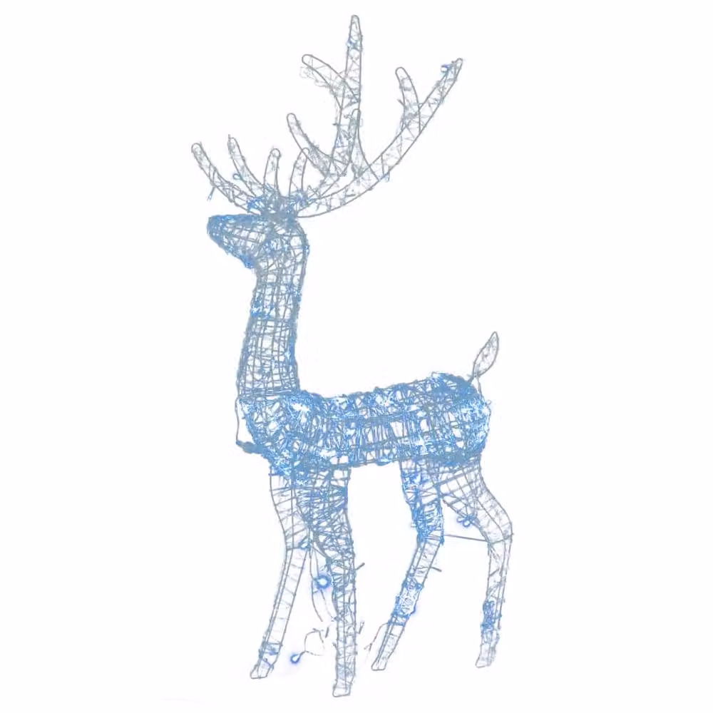 Berkfield Home Acrylic Reindeer Christmas Decorations, 2 Pack, Cold White, Height: 120 cm – 2