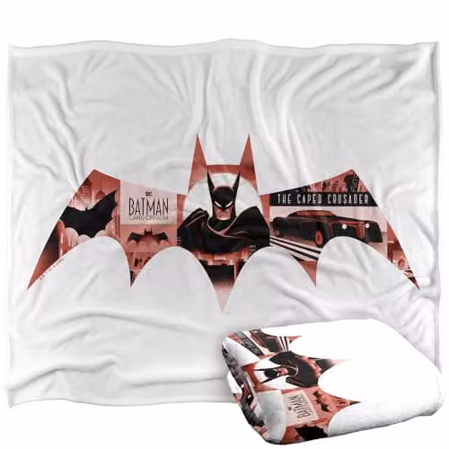 Warner Bros. Batman Caped Crusader Animated Series Logo Super Soft Fleece Throw Blanket, Multicolour, W: 127 cm, D: 152 cm